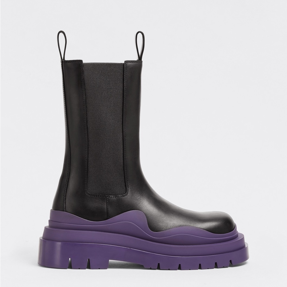 Bottega Veneta Purple Tire Leather Chelsea Boots - Picture 16 of 17